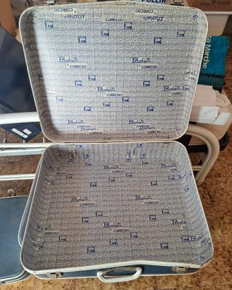 valigia vintage blu utilizzabile cuccia cane gatto