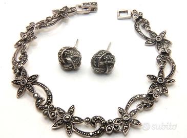 Parure Art Deco argento marcasite Buone