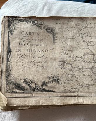 Carta topografica dei contirni di Milano