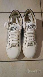 Scarpe sneakers donna KEYS bianco/argento n. 39