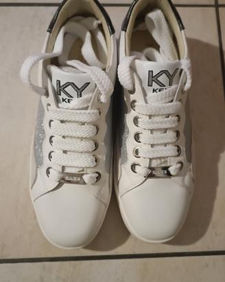 Scarpe sneakers donna KEYS bianco/argento n. 39