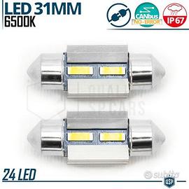 2 Lampadine LED SILURO 31mm Luci NO ERROR 6500K