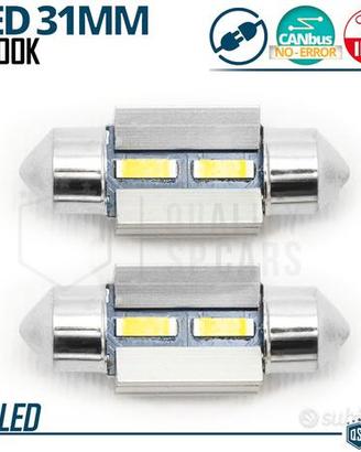 2 Lampadine LED SILURO 31mm Luci NO ERROR 6500K