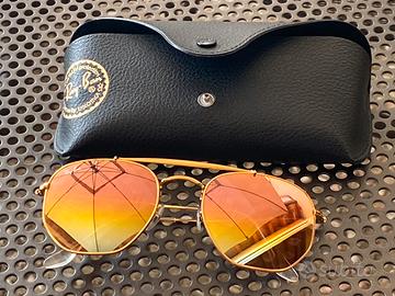 Occhiali Ray Ban lenti specchio oro