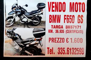 BMW F650GS 2002, 36.935km certificati - €1.600
