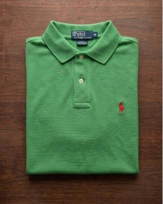 Polo Ralph Lauren vintage verde in cotone pique M