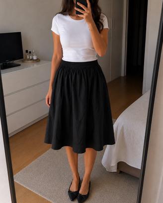 Gonna svasata nera cotone OVS vita elastica tg XL