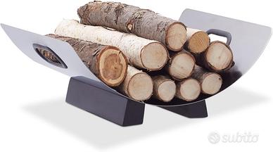 Cesto Porta-legna o riviste giornali Acciaio Inox