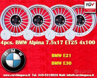 4 pz. cerchi BMW Alpina 7.5x17 ET25 3 E30