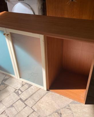 #mobiletto 135x47x77 vetro e legno
