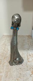Statuina cane vintage in Peltro Made in Italy 