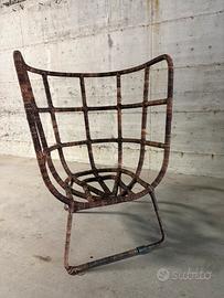 Sedia Poltrona rattan stile vintage