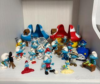 Lotto puffi vintage conpleto con casette fungo
