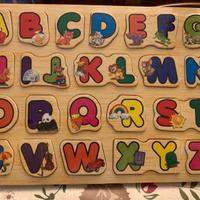 Puzzle lettere in legno