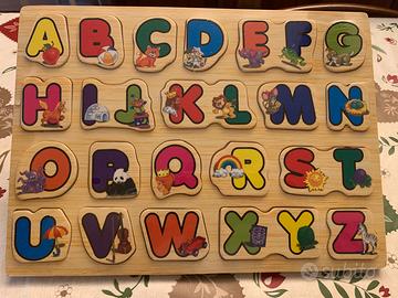 Puzzle lettere in legno