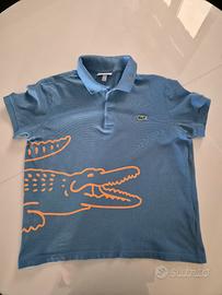 Polo Lacoste Azzurro Maxi Coccodrillo Tg. M