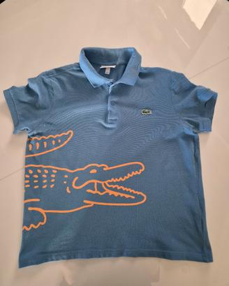 Polo Lacoste Azzurro Maxi Coccodrillo Tg. M
