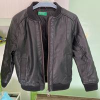 Giubbotto bambino in pelle benetton tg. 4/5 anni