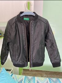Giubbotto bambino in pelle benetton tg. 4/5 anni