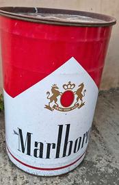 Bidone pouf pubblicitario in latta Marlboro vintag
