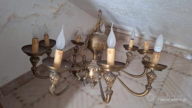 Lampadario ottone