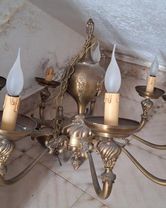 Lampadario ottone