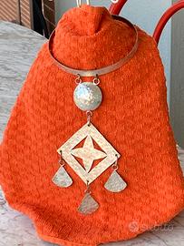 Collana in metallo argentato vintage anni 70