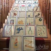 Quadretti alfabeto inglese con oggetti