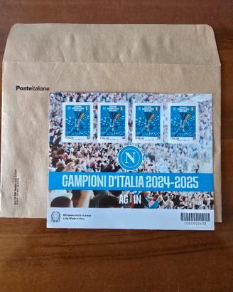 Foglietto Filatelico Napoli Campione d'Italia24/25