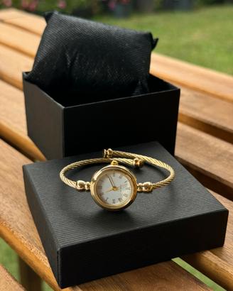 Orologio elegante (nuovo in scatola) + fiore