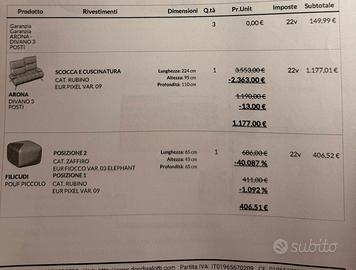 Divano e pouf Arizona Dondi Salotti nuovi