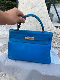 Borsa Kelly hermès blu