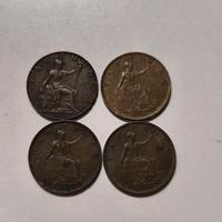 Lotto  di 4 monete britanniche Farthing 