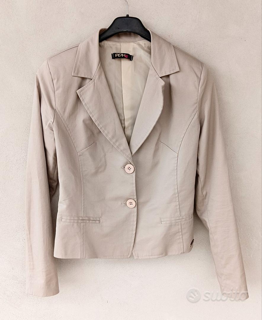 Blazer per donna, Pdk, tg M, beige Abbigliamento e Accessori In