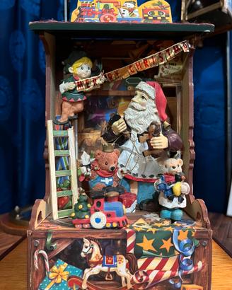 Carillon babbo Natale officina di giocattoli