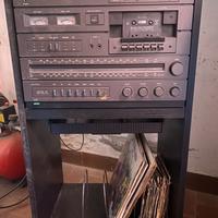 Sistema hi-fi con lettore vinile + vinili