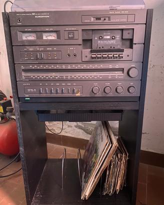 Sistema hi-fi con lettore vinile + vinili