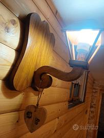 2 plafoniere in legno fatte a mano 