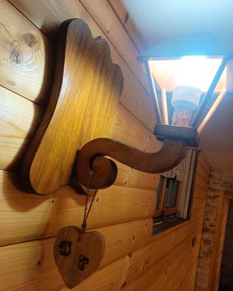 2 plafoniere in legno fatte a mano 
