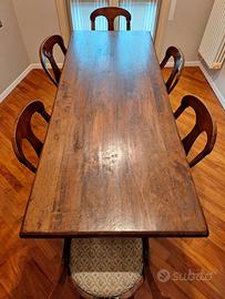 Tavolo pranzo e sedie legno Massello Botti Arreda