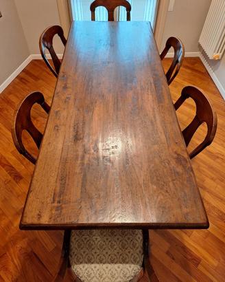 Tavolo pranzo e sedie legno Massello Botti Arreda