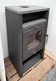 STUFA a legna con PIETRA OLLARE 5kW grigia