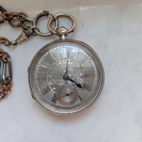 Antico orologio da tasca argento funzionante Henry