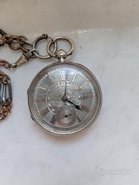 Antico orologio da tasca argento funzionante Henry