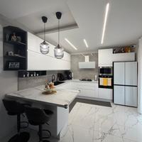 Cucina angolare bianca