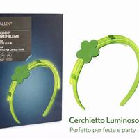Cerchietto luminoso verde con fiore per bambini