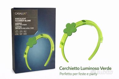 Cerchietto luminoso verde con fiore per bambini