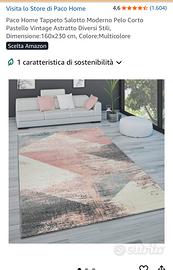 Tappeto rosa multicolore
