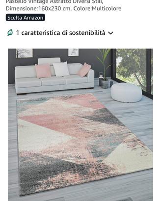 Tappeto rosa multicolore