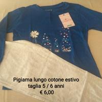 Pigiama cotone lungo bimba taglia 5 / 6anni